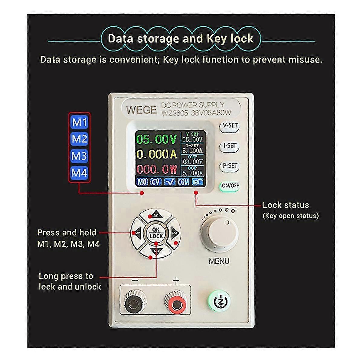 WZ3605 Anti-Backflow Adjustable Digital Control DC Power Supply 36V C