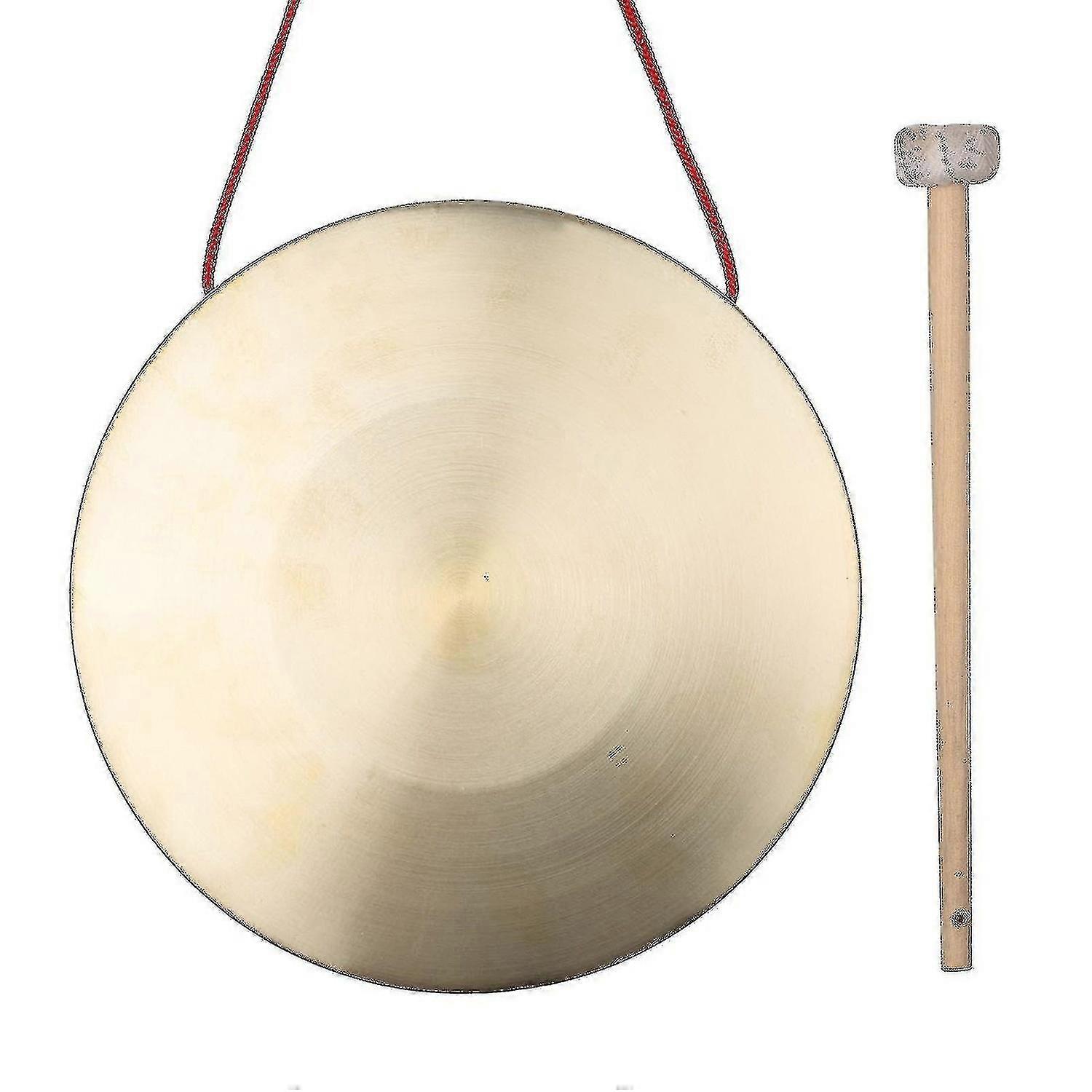 30cm Hand Gong Cymbals Brass Copper Gong Chapel Opera Percussion Instrument With Round Play Hammer -
