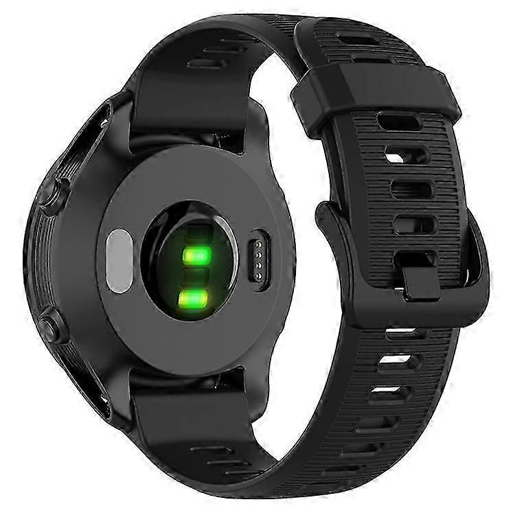 Compatible For Garmin Forerunner 945 / 935 Replacement Wrist Band Steel Buckle Textured Silicone Watch Strap