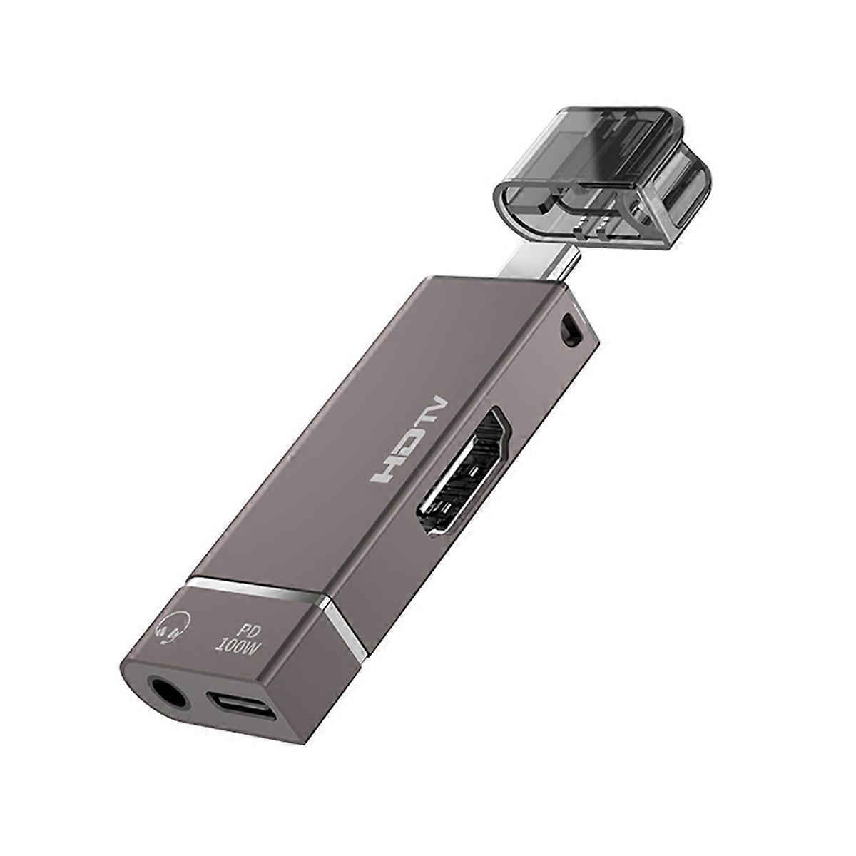 USB C Laptop Docking Station Type-C to -Compatible Adapter 4K@60HZ HD Type-C to PD100W 3.5MM HUB fo