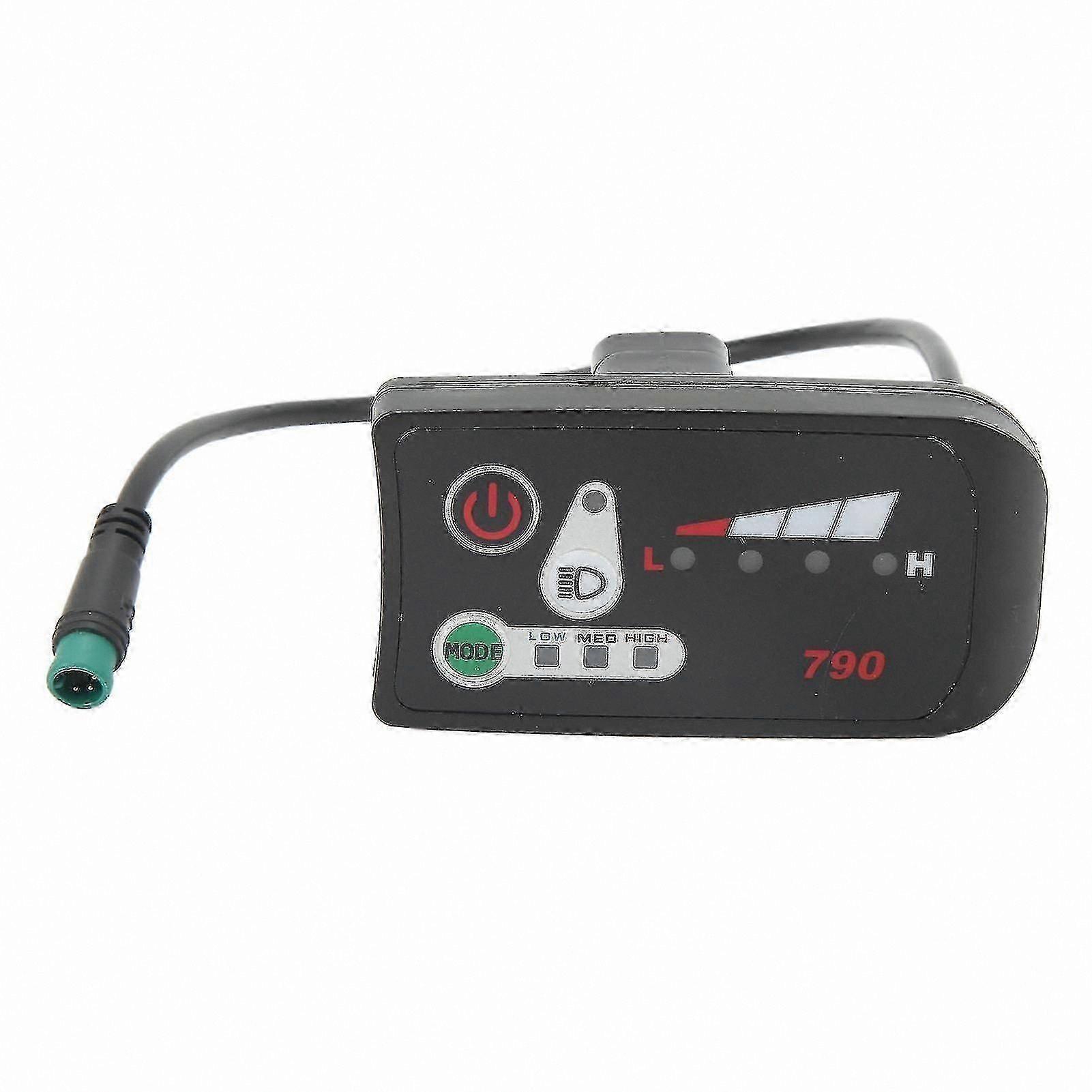 Waterproof LED Power Display for Electric Bikes with 5P Male Plug, Compatible with 22.2mm Handlebars