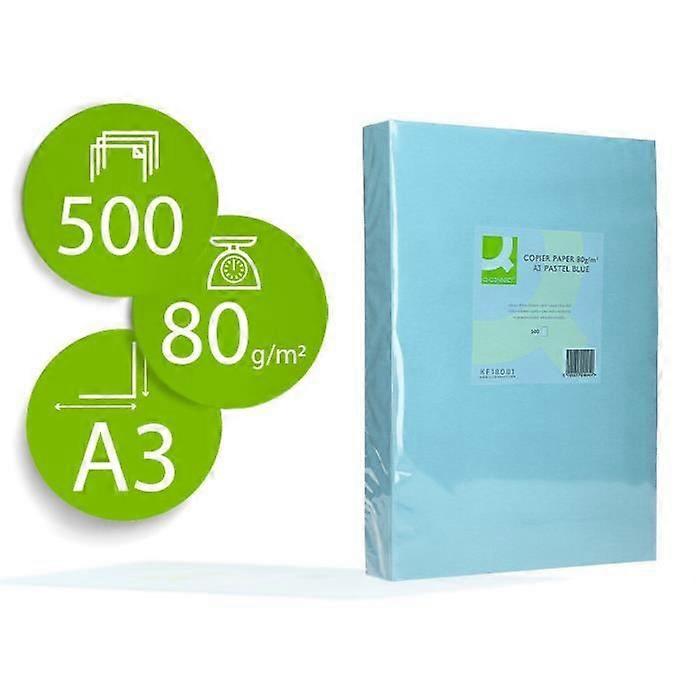 Q-CONNECT coloured paper - A3 - 80g/m2 - Single-coloured Celeste - Ream of 500 sheets