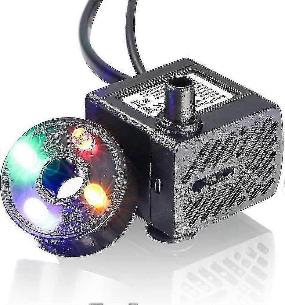 مضخة مياه خزان الأسماك الصغيرة مع LED 180 لتر / ساعة 3 واط مناسبة لبركة بئر الحديقة والنافورة