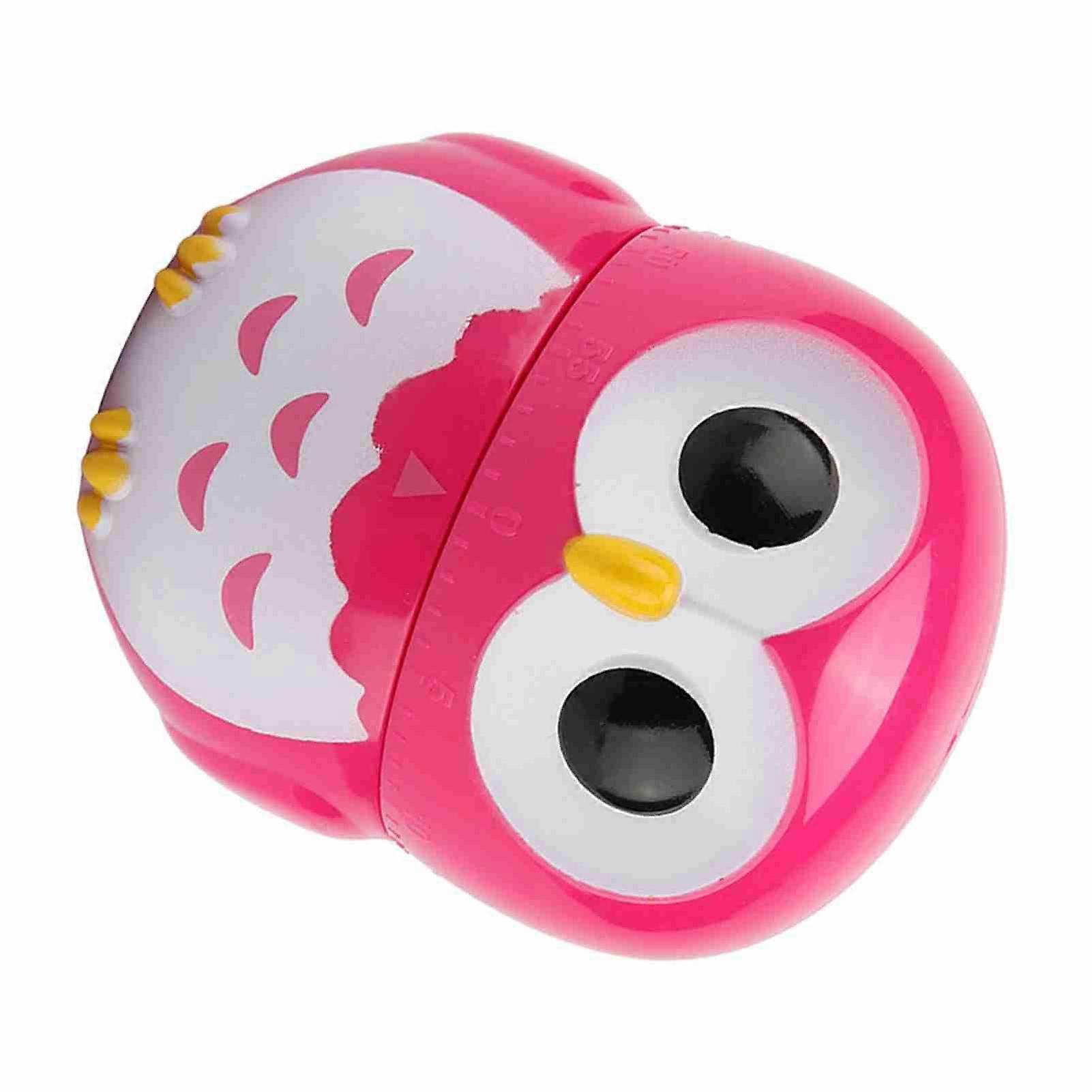 Cute Owl Shape Mechanical Kitchen Timer 6.5x8cm Rose Color