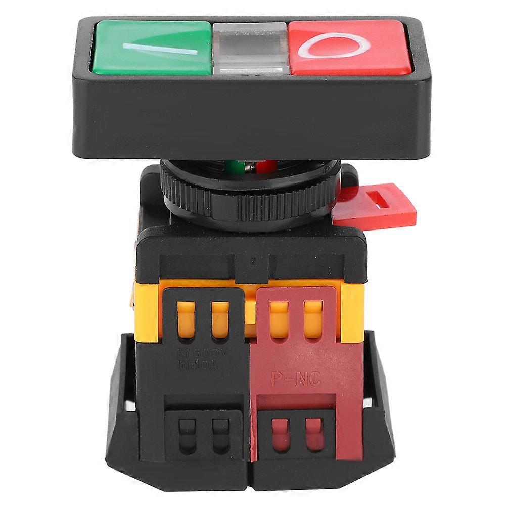 AS-22/25N Double Push Button Switch with LED Indicator (NoNC) Momentary On/Off (220V AC)