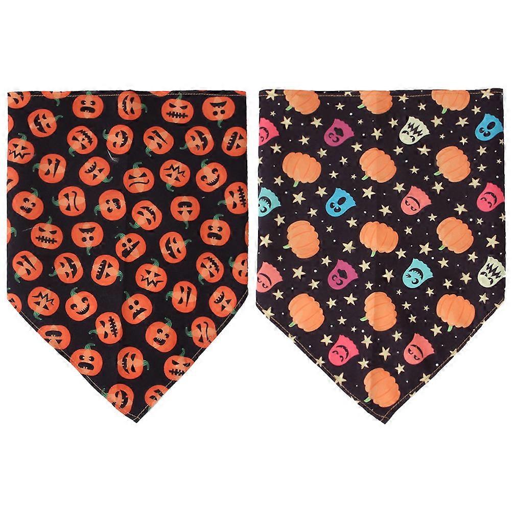 Pet Bandana Household Cat Bandanas for Festival Use 2Pcs Set