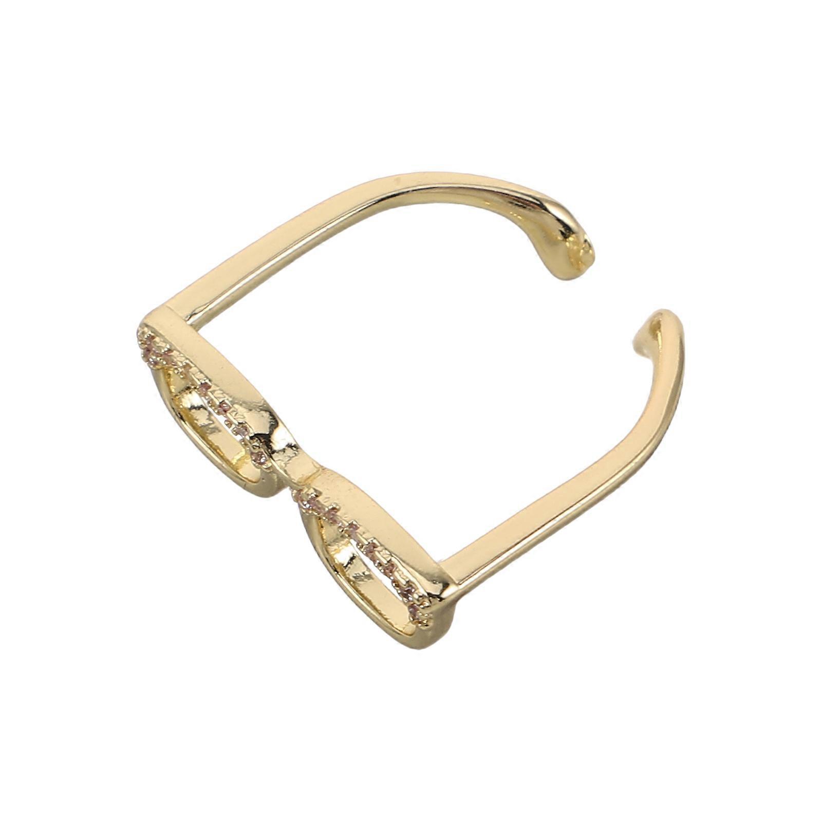 Creative Eyeglasses Ring for Women Mini Copper Open Ring