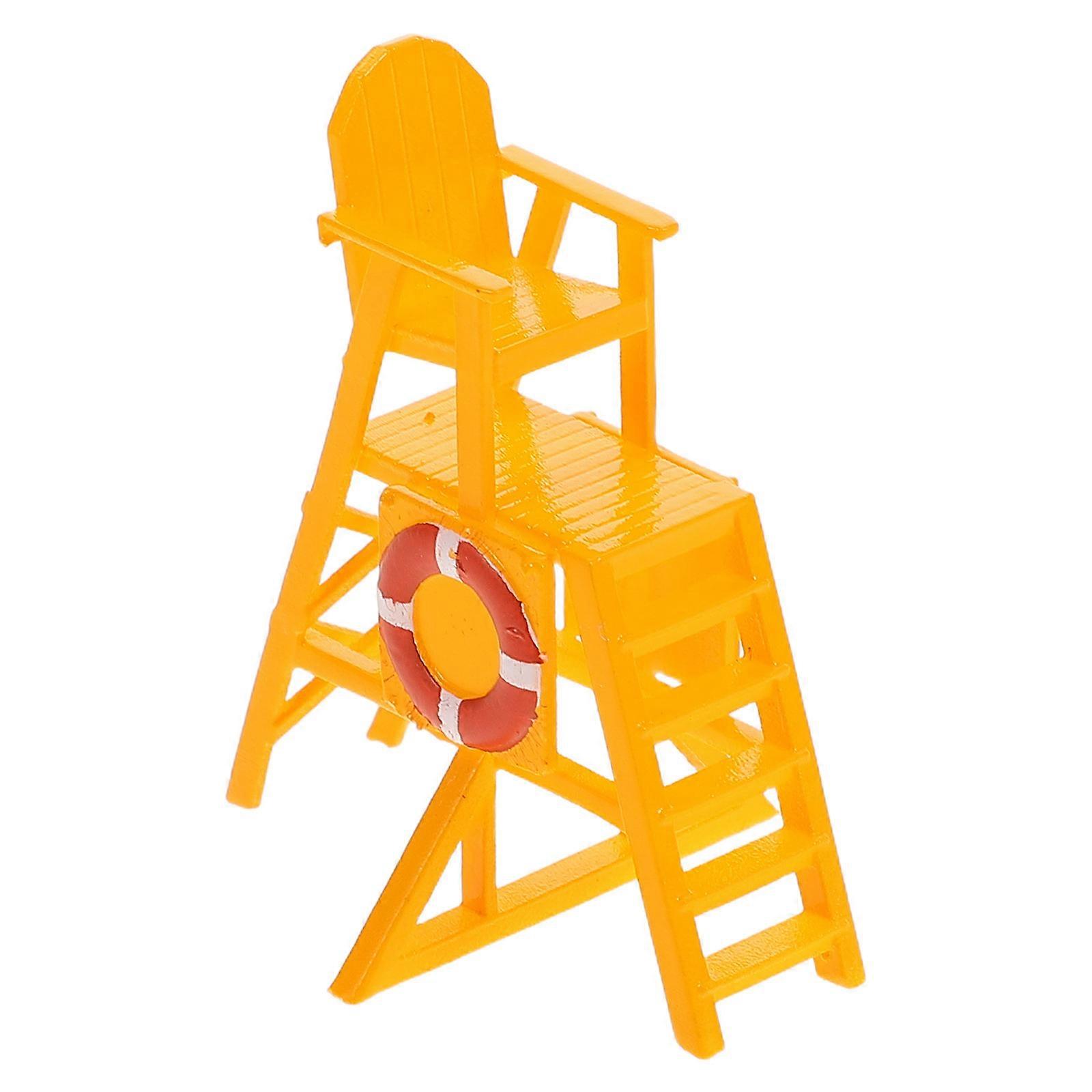 Miniature Poolside Lifesaving Chair Resin Decoration 2Pcs