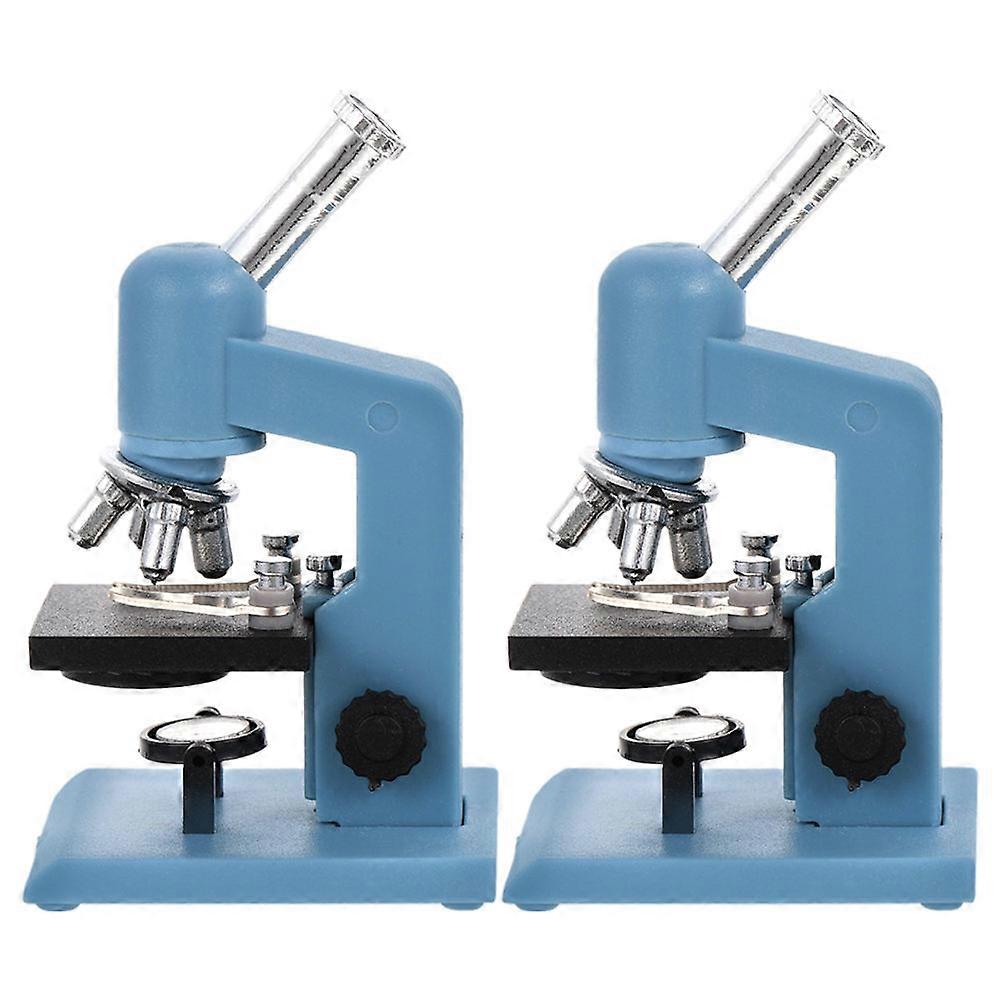 Plastic Miniature Microscope for Dollhouse Laboratory Tool 4Pcs Kit