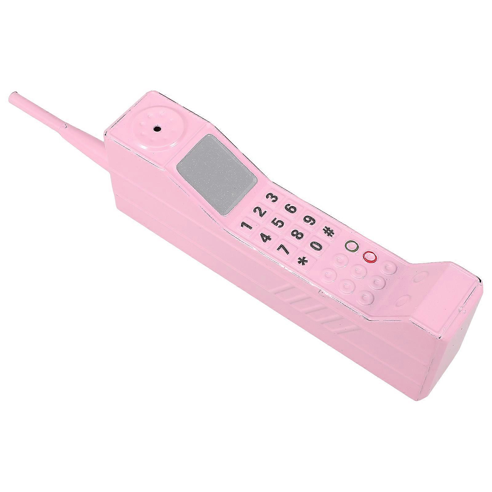 Pink Retro Phone Handset Model Iron Prop for Stage Performance 4Pcs