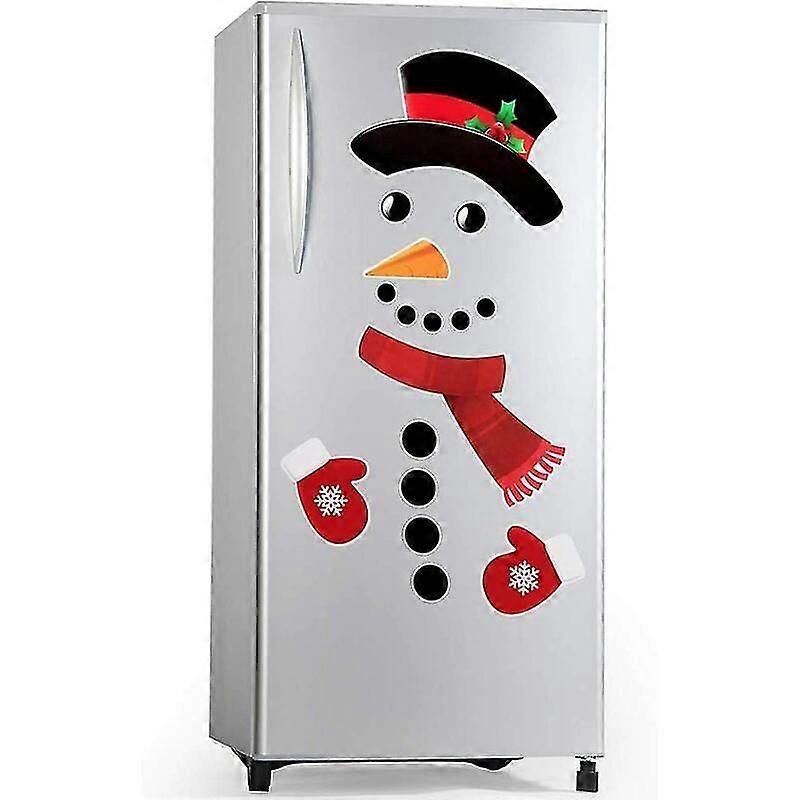 Snowman Fridge Magnets, Funny Fridge Magnet Fridge Stickers Holiday Christmas Decorations for Fridge, Metal Door (Large)