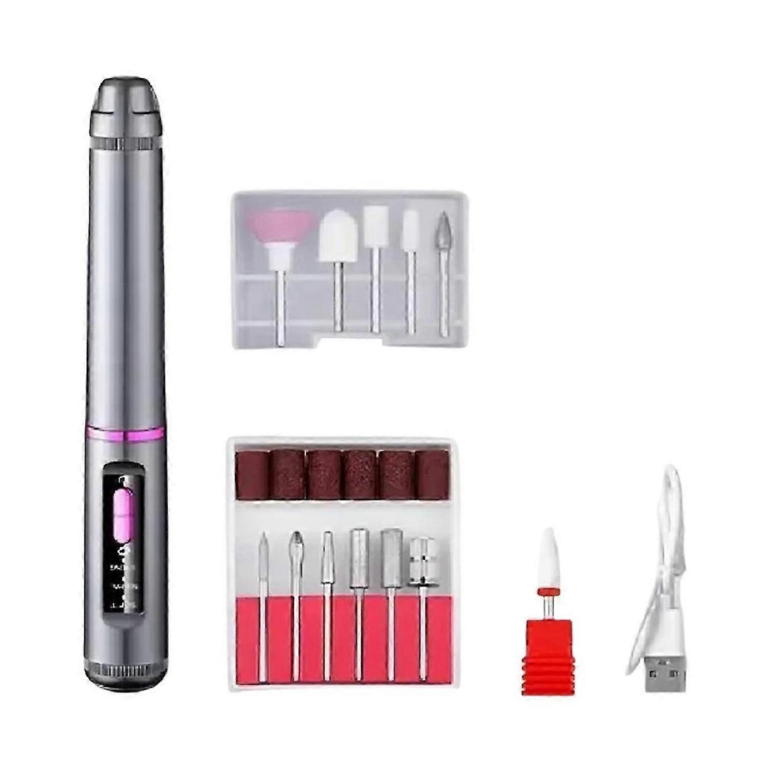 HY59 Nail Drill Set, 12 Heads, Manicure Tool