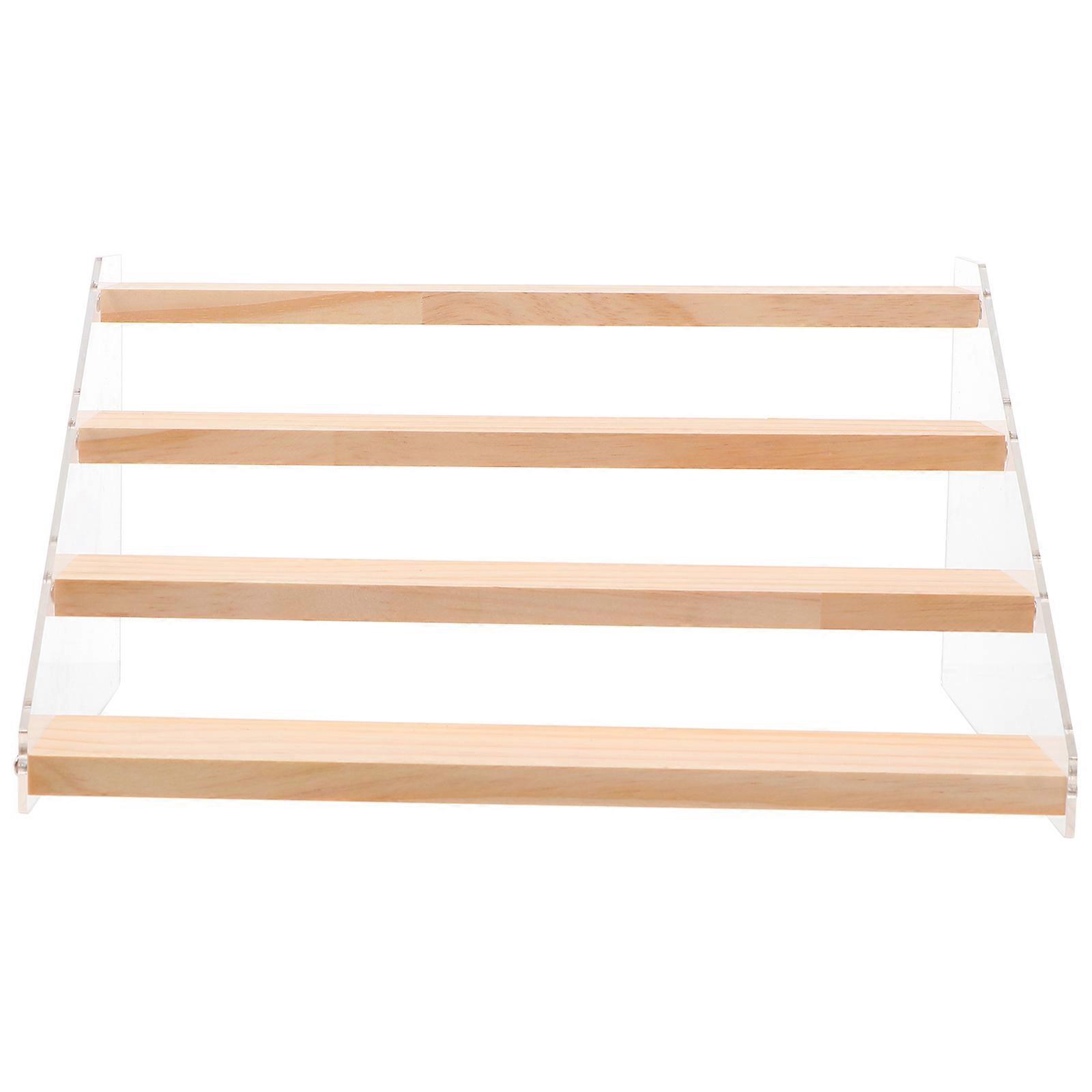 Figures Display Rack Multilayer Display Shelf for Collectibles Wood and Acrylic Organization 1Pcs