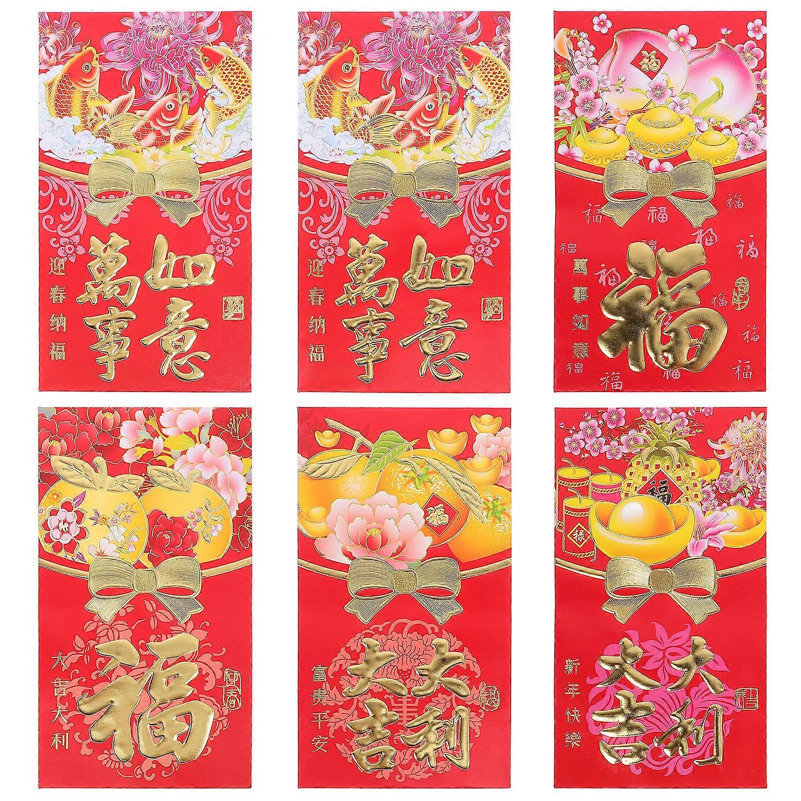 Lucky Money Envelopes Paper Red Envelopes for Chinese New Year 180Pcs