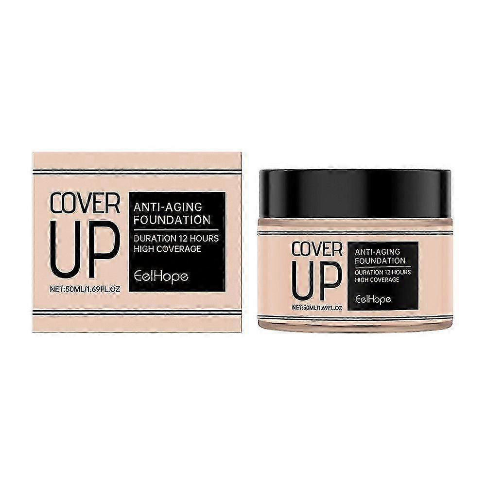 50ml High-Coverage Slow-Aging Foundation with 12-Hour Duration for Flawless Skin