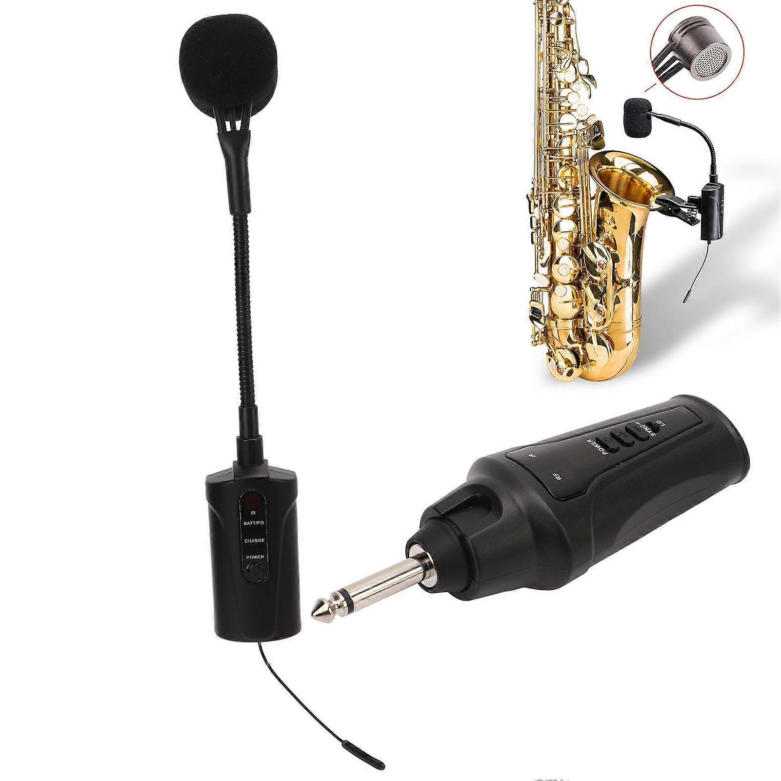 Wireless Saxophone Microphone System UHF 660-690MHz 600mAh Battery