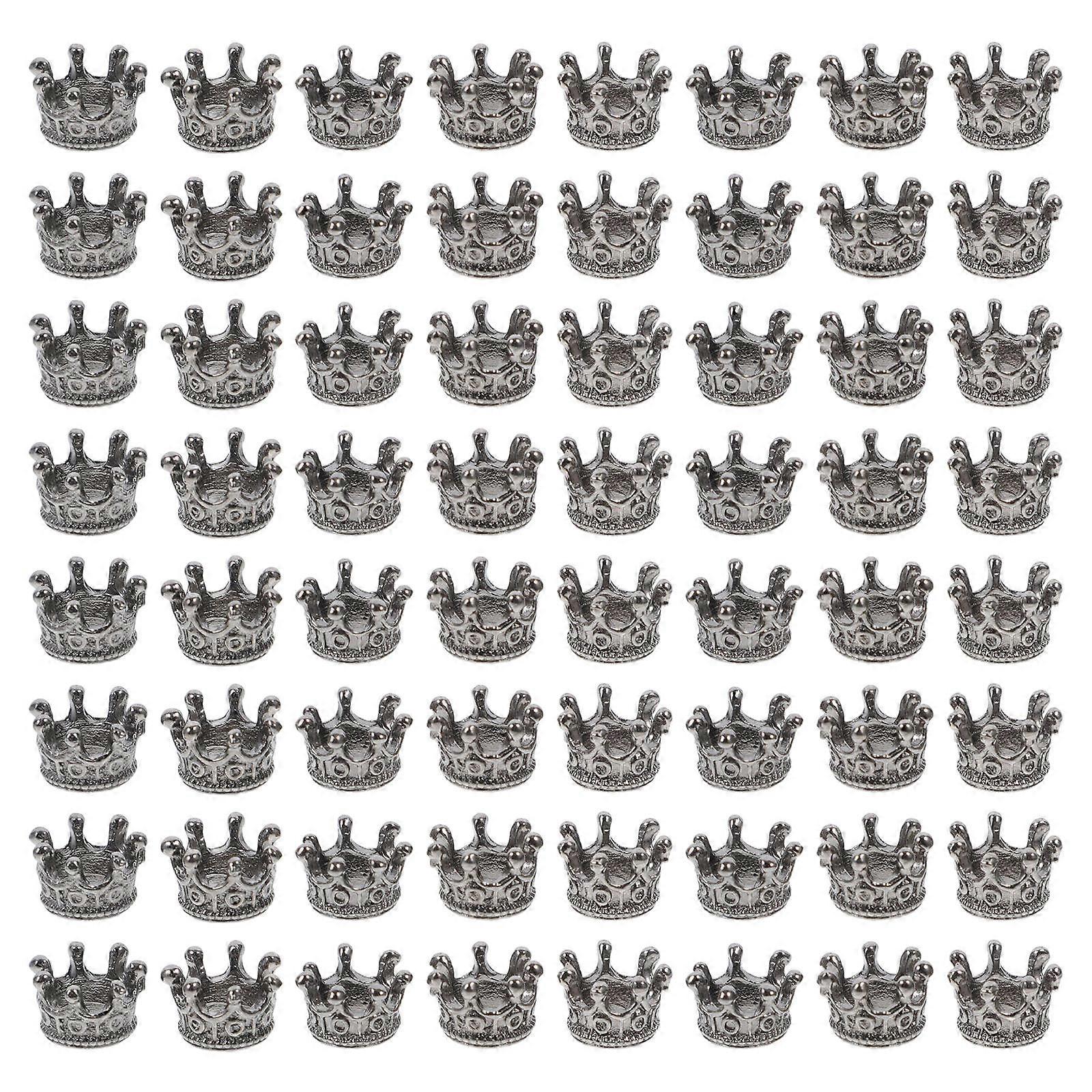 Crown Embellishment Charms 60Pcs Ideal For DIY Crafts Rounded Edges Safe For Jewelry Making Events