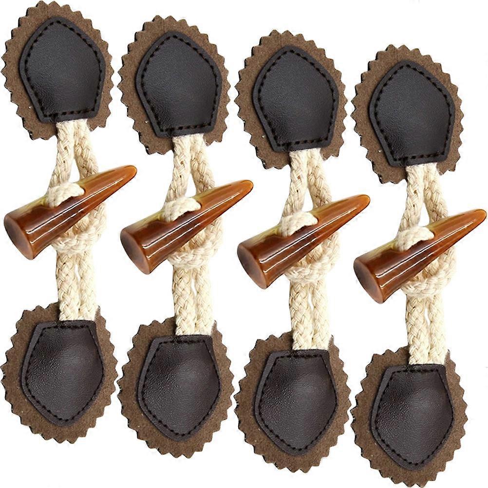 Durable Cow Horn Toggle Buttons Clothing for Clothes Use 4Pairs