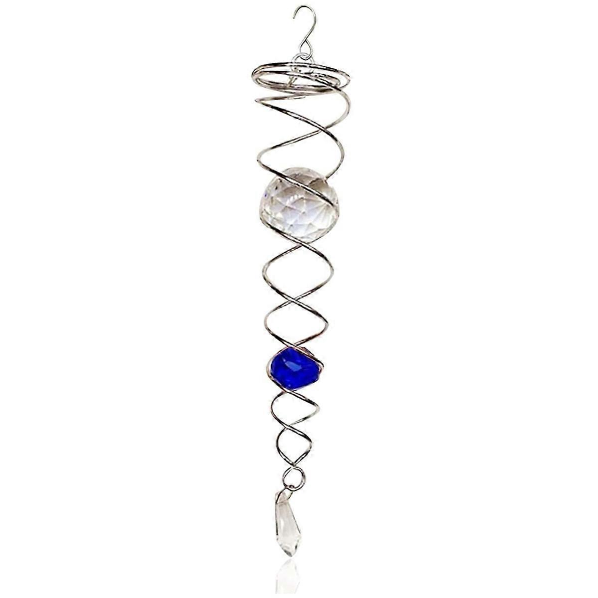 Blue Gazing Ball Spiral Tail Wind Spinner Stabilizer