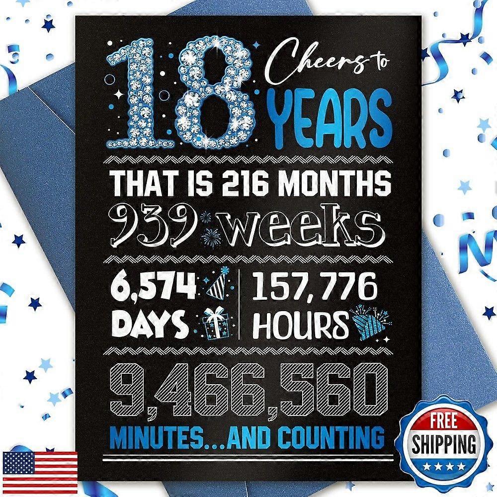 18. syntymäpäiväkortti, TSVATE 18-vuotiaan pojan lahjat, hauska syntymäpäiväkortti 18:lle