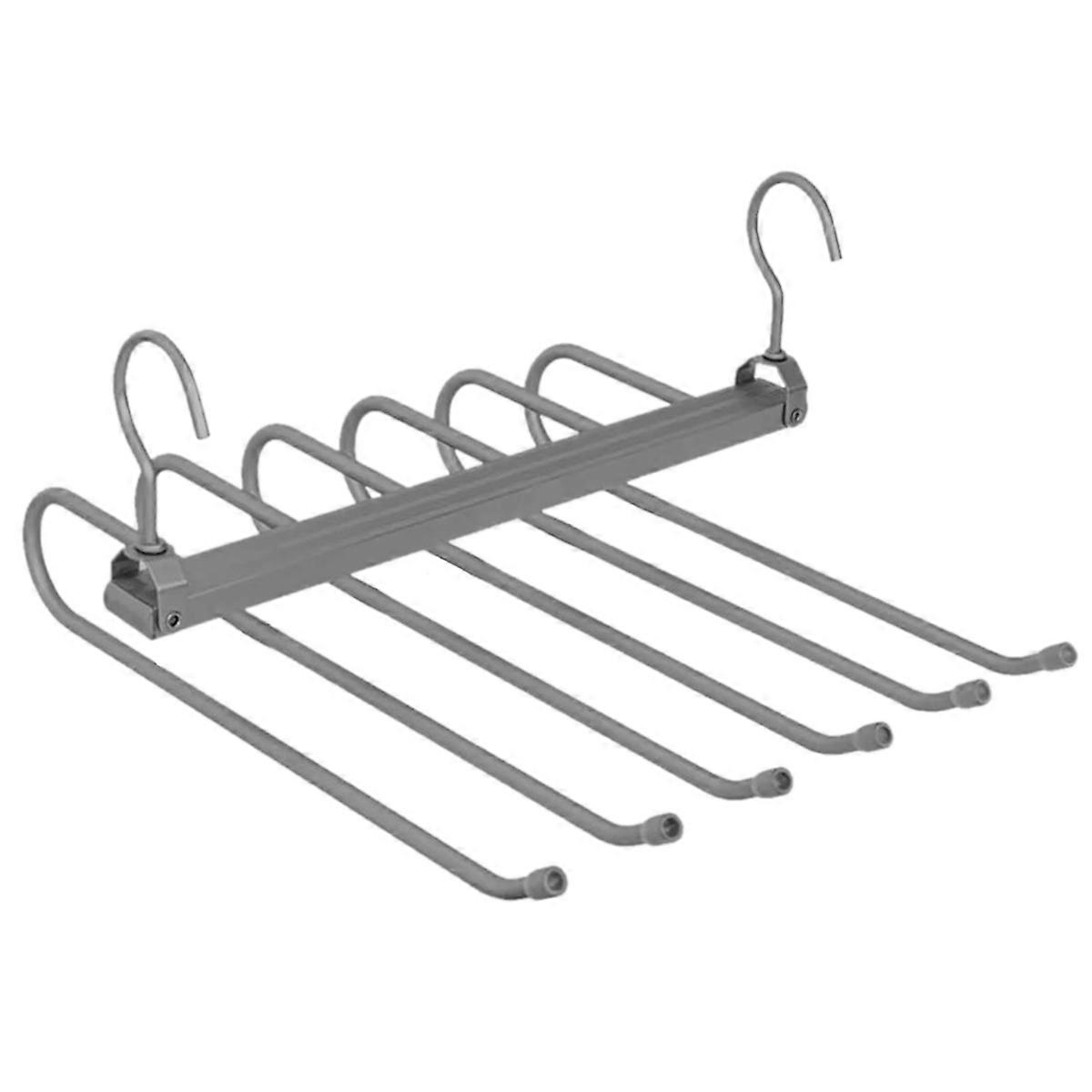 6 Tier Folding Hangers Multi-Functional Hangers Space Saving Metal Organizer 360Rotating Hook Pants