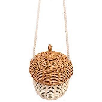 Kinderen rotan opbergmand handgeweven decoratieve kwastmand voor jongens meisjes fotografie rekwisieten kleine crossbody tas