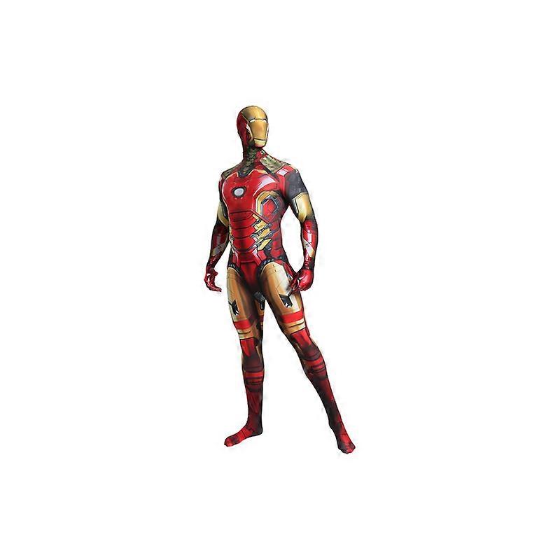 Deluxe Iron Man Costume Adult Tony Stark Jumpsuit Superhero Costume for Men Kids Halloween Carnival Performance Disguise