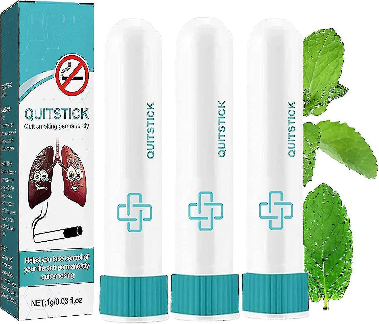 3x Breathe Free Quit Stick, Aromatherapy Quit Smoking Inhaler Stick Easy To Use