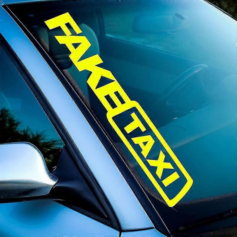 2 Pieces Front Windshield Sticker "Fake Taxi" Suitable for Tuning