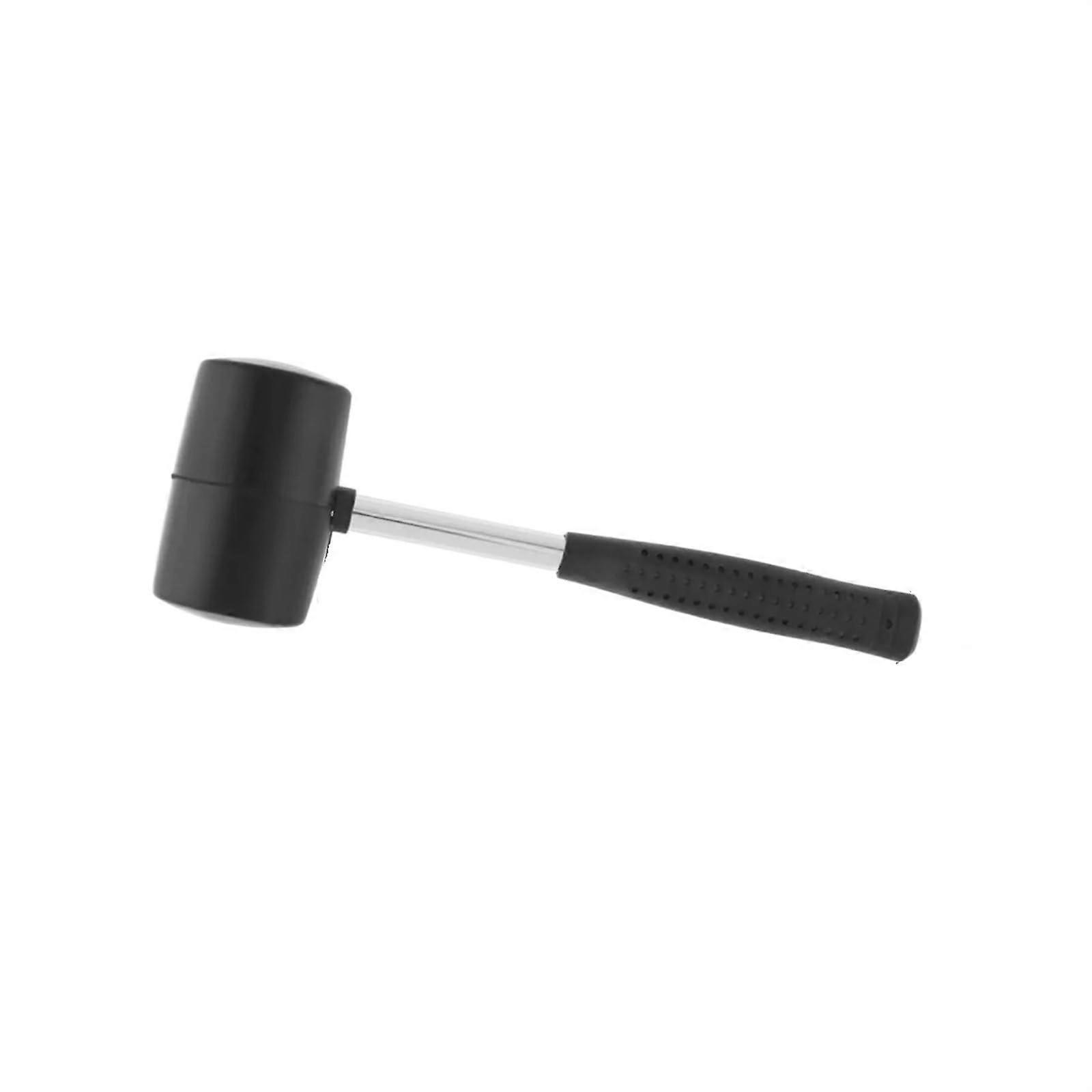 Rubber Mallet NonElastic Black Round Head Floor Tile Mallet NonSlip Handle 265mm DIY Tool