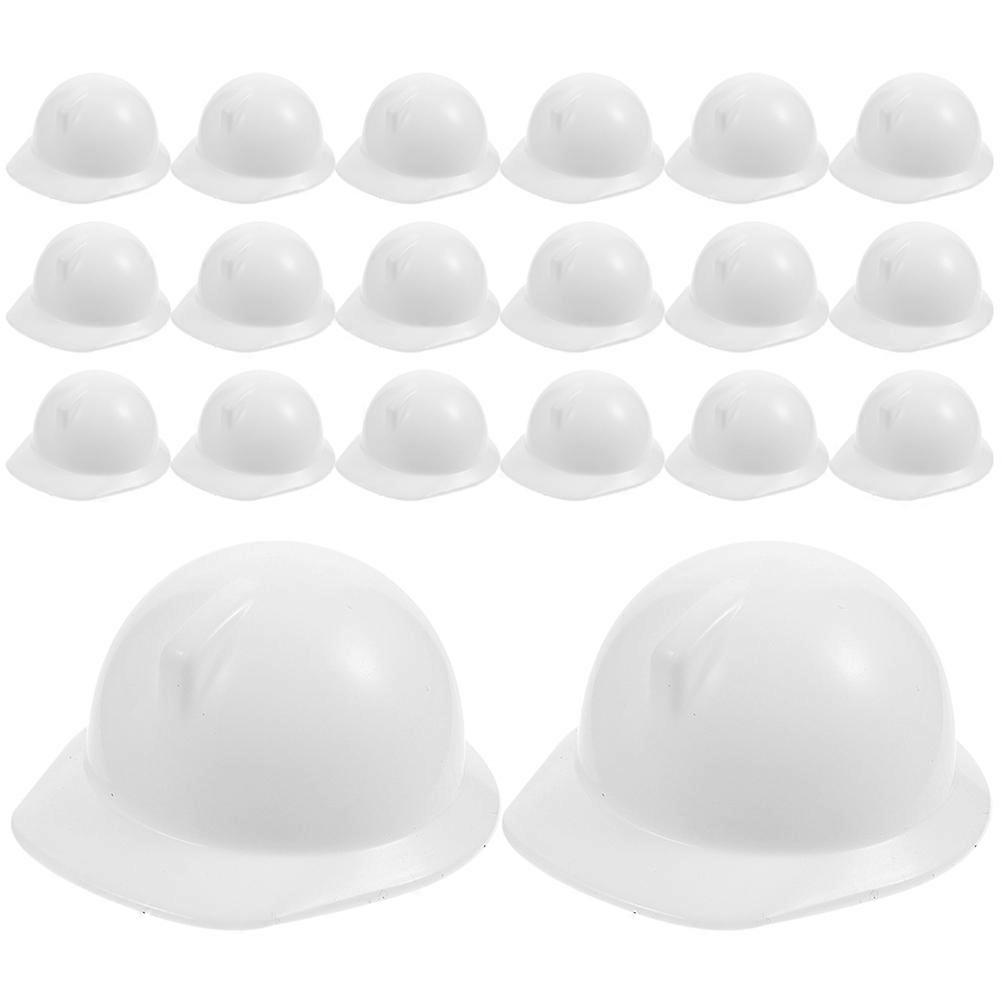 Mini Dolls Construction Hat Hard Hats for Dolls 60Pcs White Durable ABS