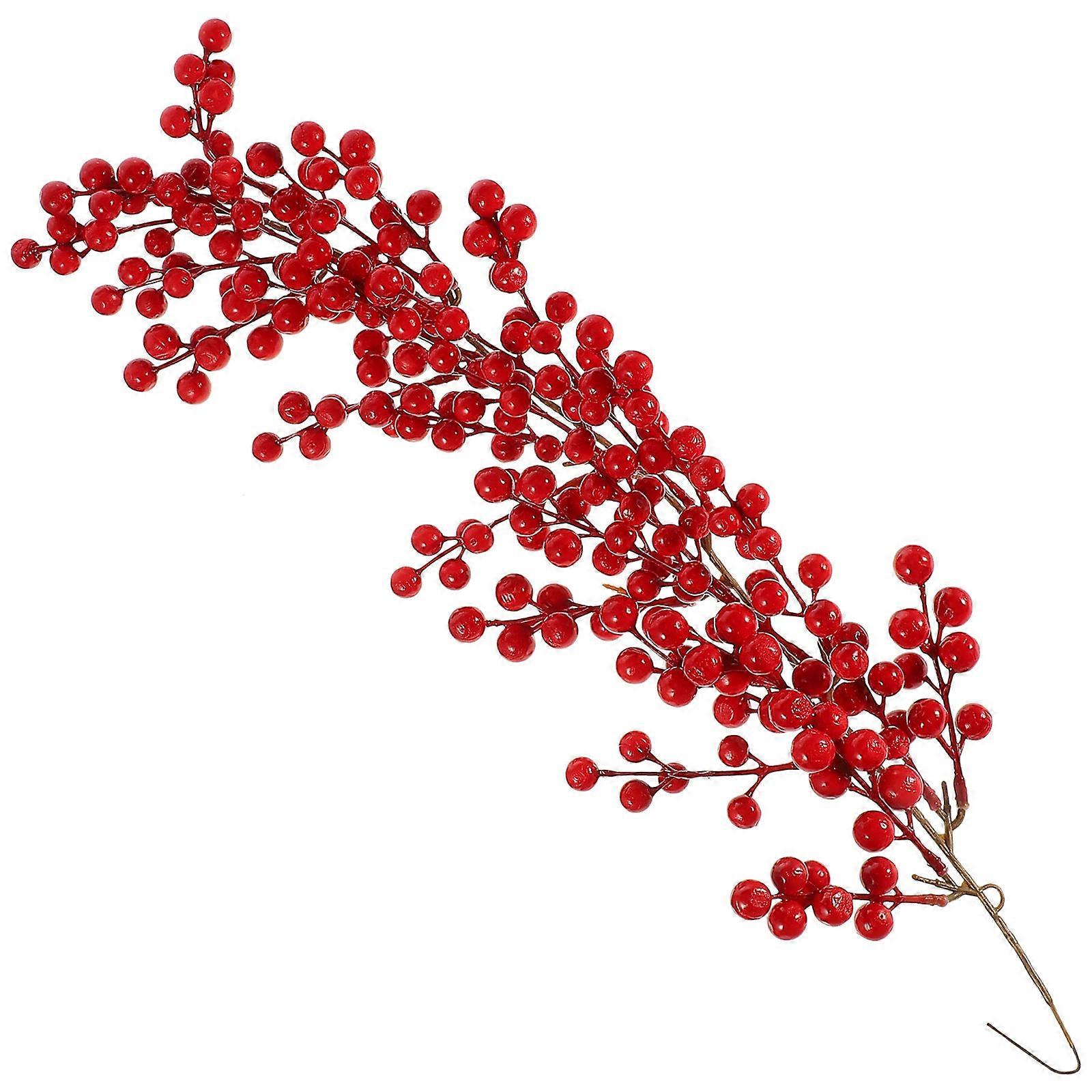 Christmas Berry Artificial Stem for 3Pcs Xmas Tree Decoration