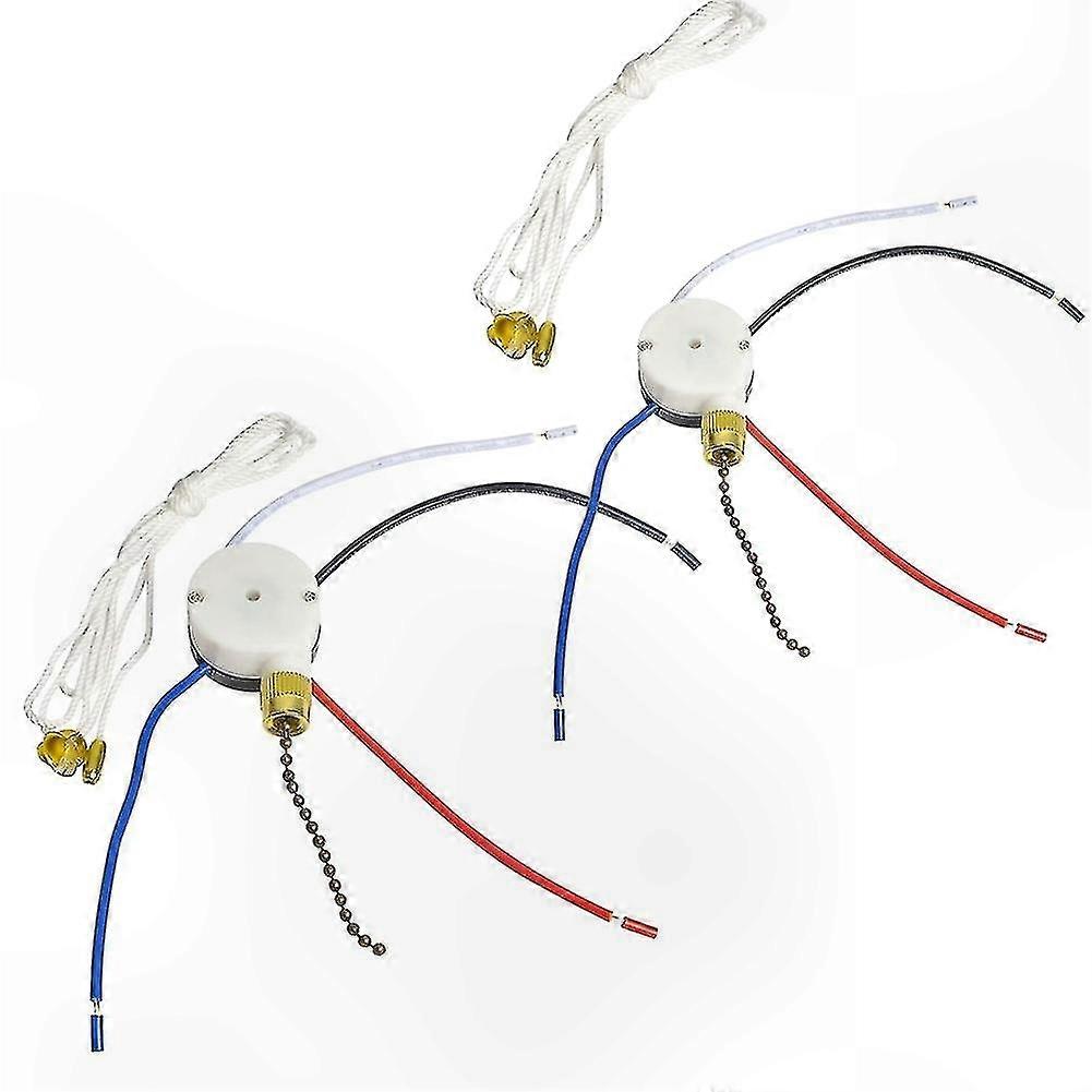 4-Wire 3-Speed Ceiling Fan Switch for Light Control Replacement Pull Chain