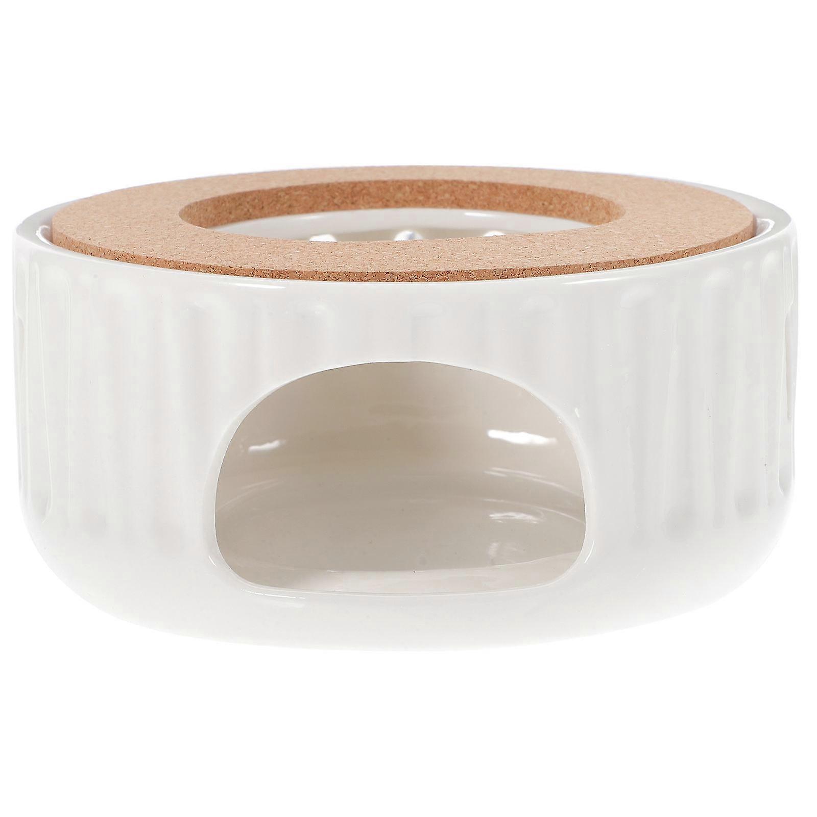 Ceramic Tea Warmer for Tea Heating 2Pcs Hollow Teapot Stove Base