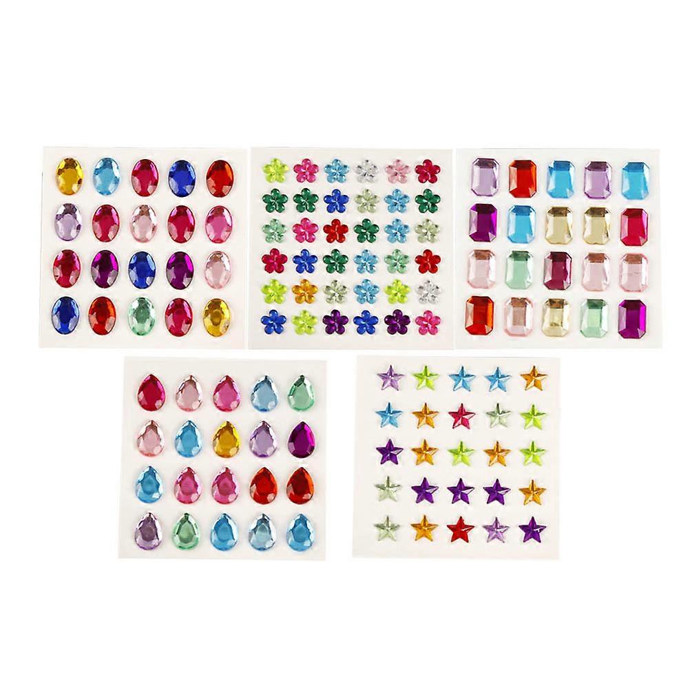Crystal Rhinestone Stickers 10 Sheets Self-Adhesive Book Phone Decoration Assorted Color DIY Design Sheets