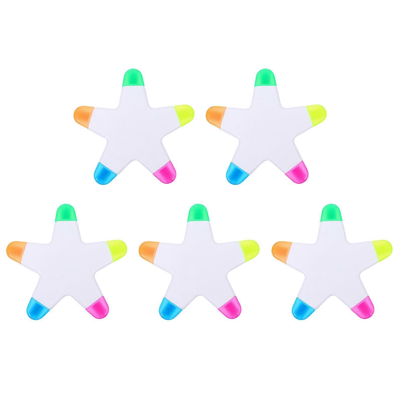 Star Shape Highlighter Pen for Home with 10Pcs Colorful Fluorescent Pens