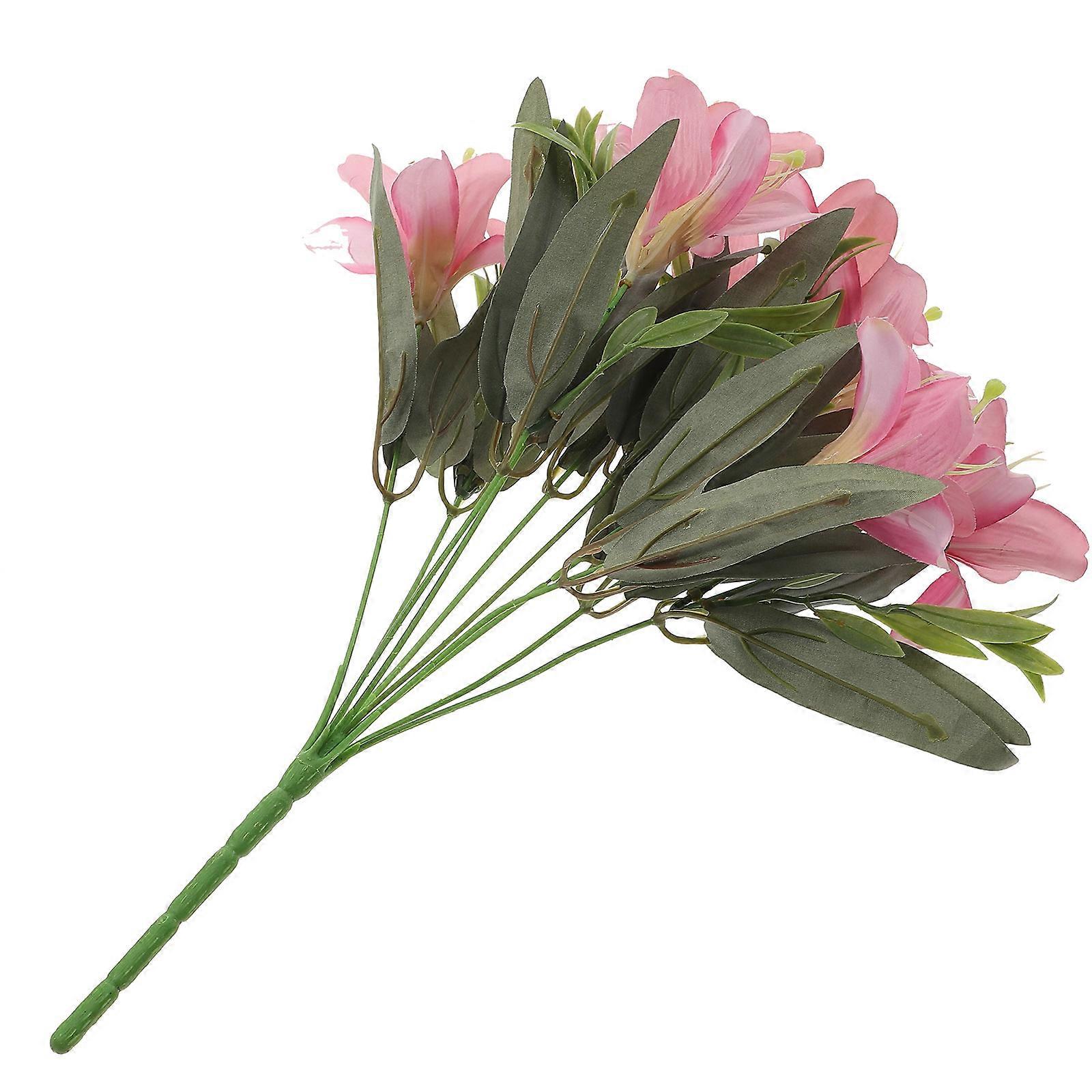 Lily Bouquet Decoration Artificial Flower Arrangement Home Office Watermelon Red 1 Set