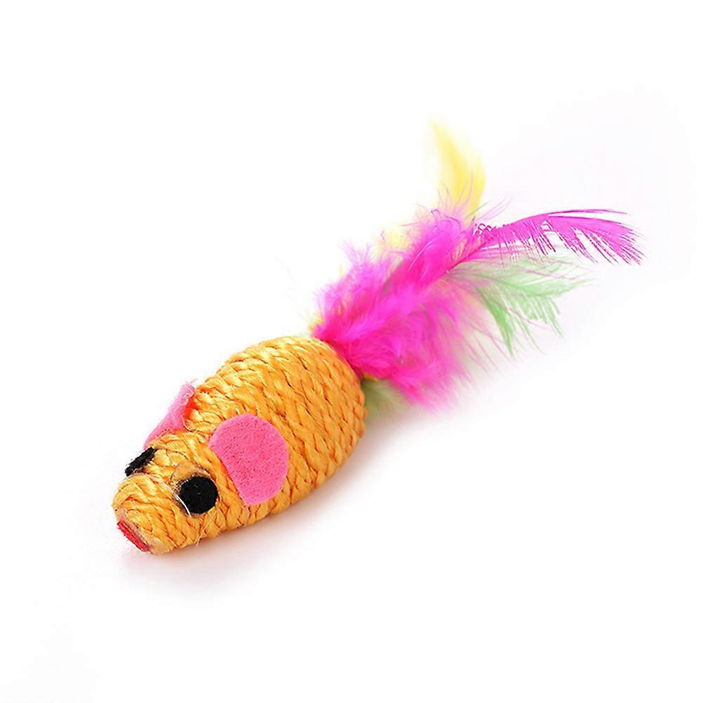 Cat Toys Colorful Tail Mouse for Pet 10Pcs Lifelike Little Mouse Set