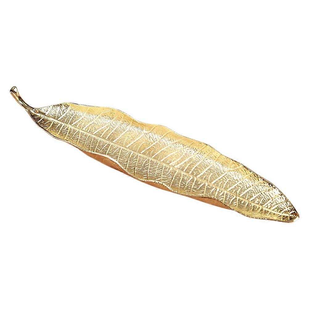 Golden Zinc Alloy Incense Stick Holder for Home Use 3Pcs Leaf Tray