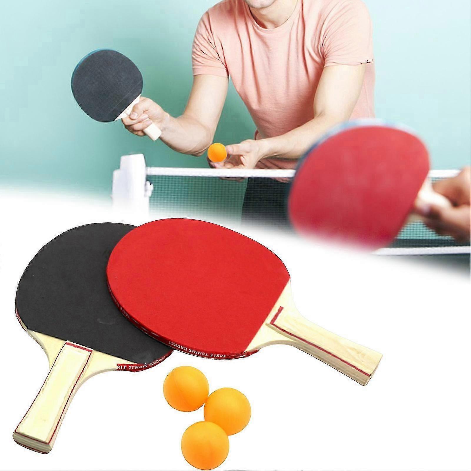 2025 1 set of table tennis racket ergonomic handle, fine texture, smooth edge, portable comfortable grip, table tennis racket with ball, table tennis