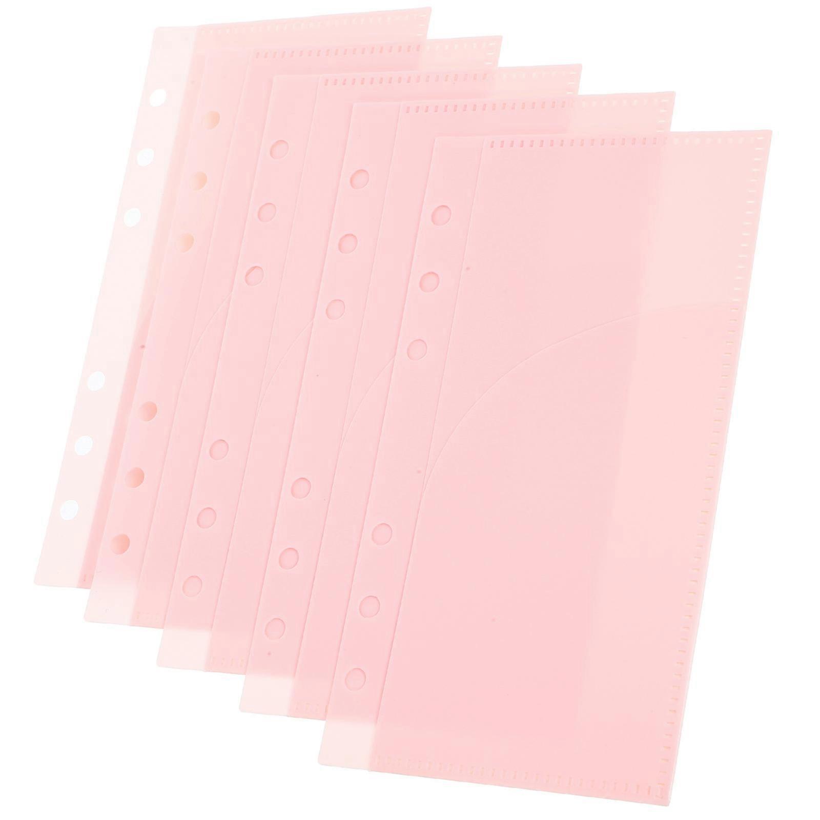 Portable Binder Pocket Budget Inserts for Storage 20Pcs Pink Binder