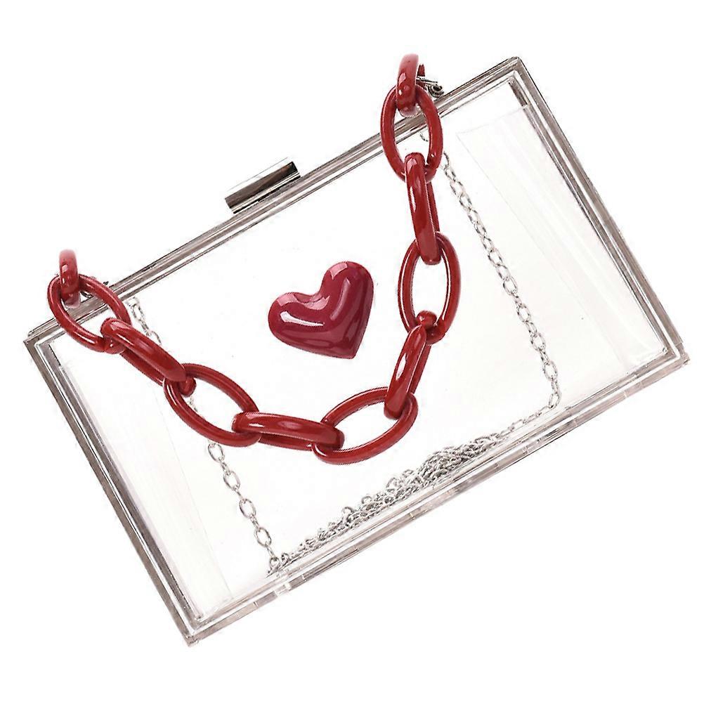 Ladies Cross Body Bag Transparent Acrylic Chain Bag for Storage 2Pcs