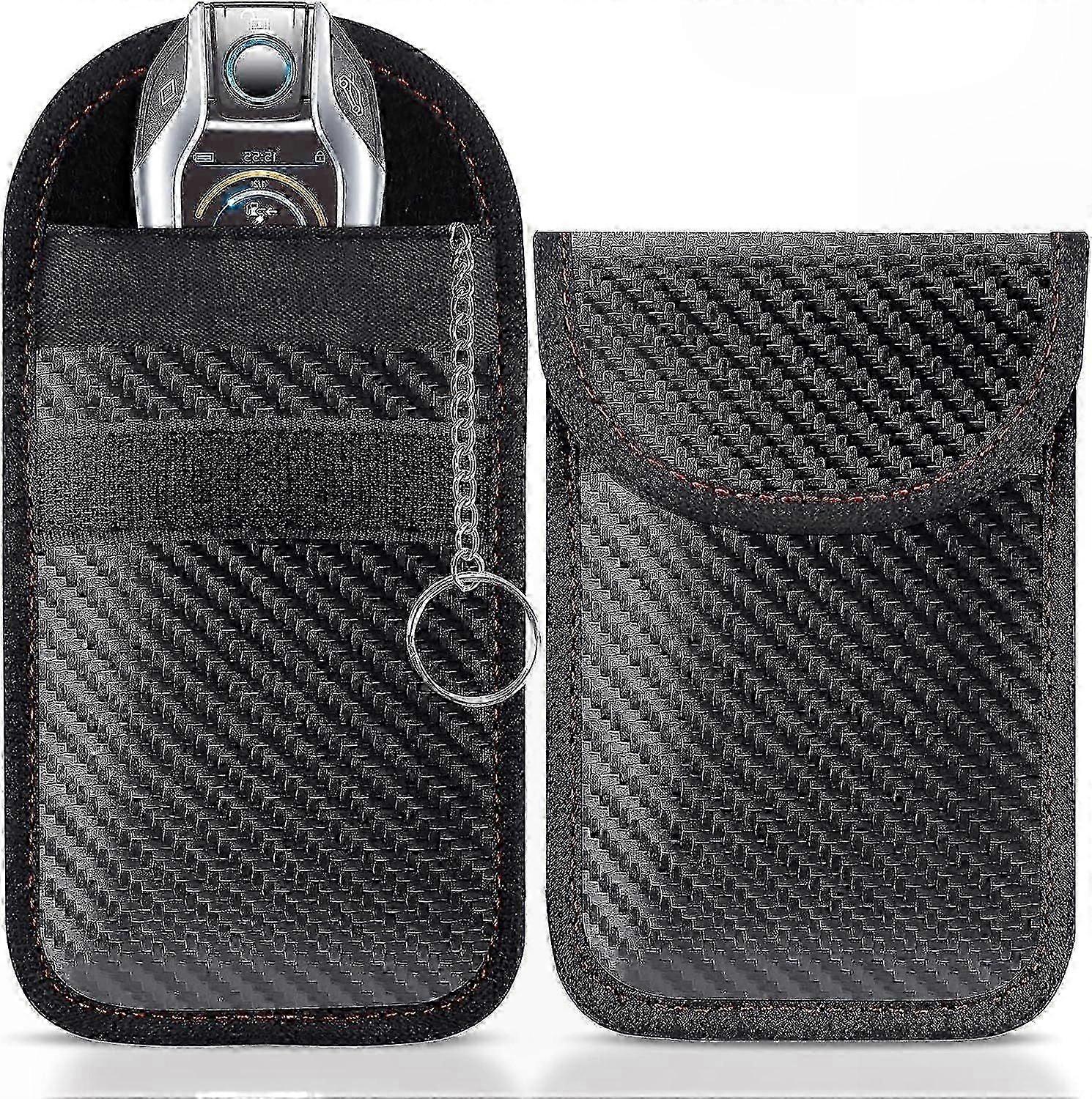 Signal Blocking Pouch for Car Keys - 2 Pack Anti-Theft Faraday Bag, RFID Protection for Keyless Entry Remote Control Keys, Secure Storage for Electron