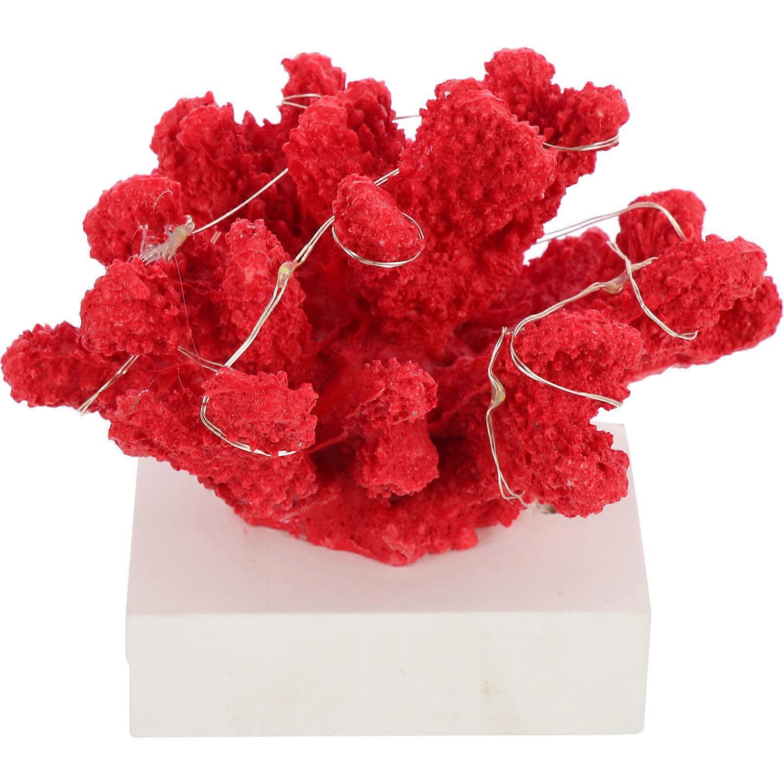 Decorative Coral Figurine Glowing Coral Ornament for Home Use 3Pcs