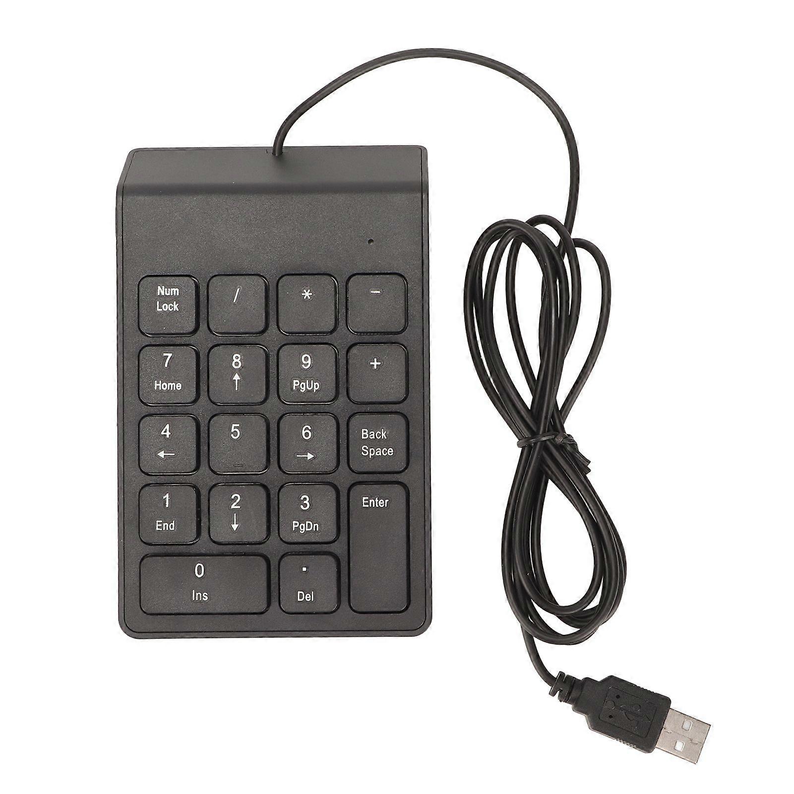 Wired Number Pad 18 Keys Ergonomic USB Plug and Play Quiet Typing Mini Numeric Keypad for PC Laptop Desktop 1 Piece