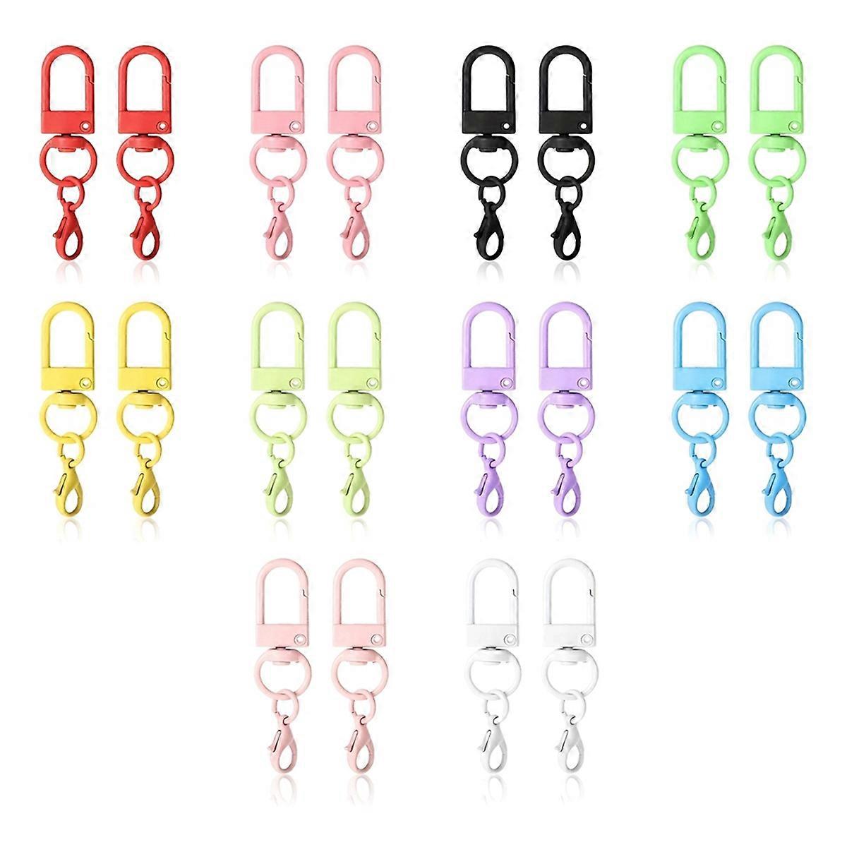 20PC Colorful Lobster Clasp Hooks Keychain with Lobster Matel Clasps