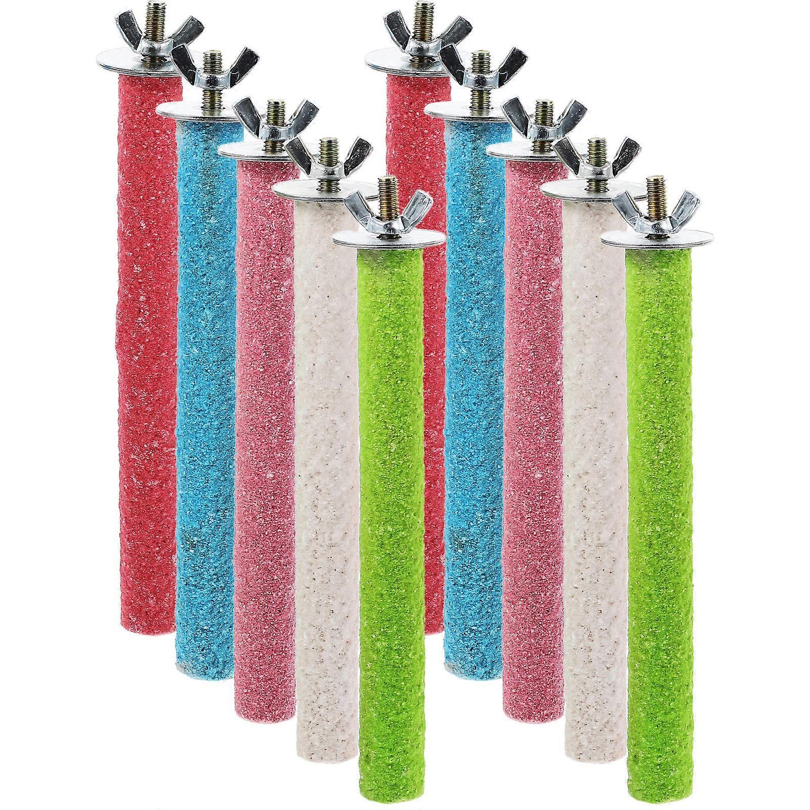 Parakeet Toy Bird Perch Wooden Stand for Parrot 20Pcs Assorted Color