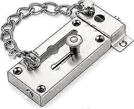 Door Chain Lock, Door Lock With 8pcs Screws (Silver) Latch With Anti-Theft Chain, Chain Door Guard with Slide Lock, Barrel Bolt, Heavy duty Thickened
