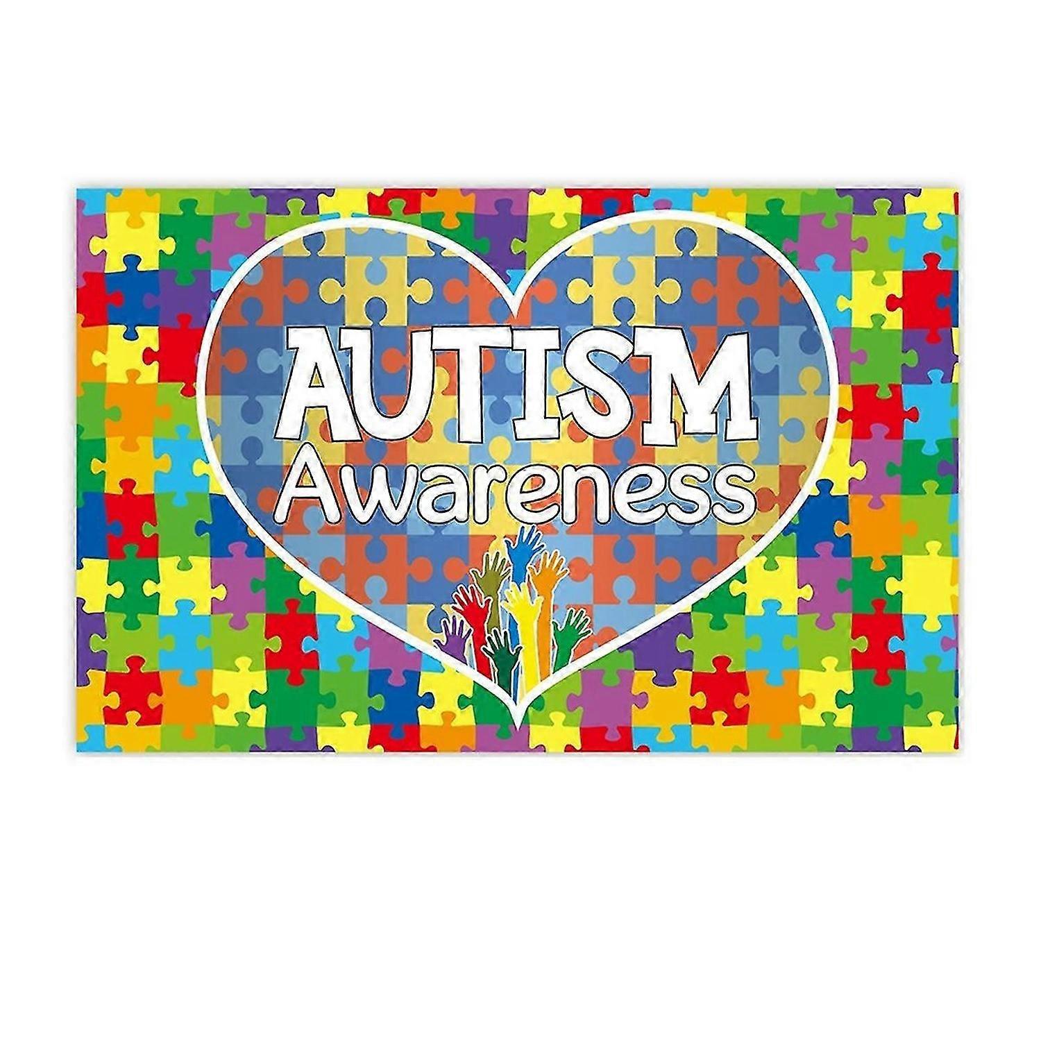 180x115cm Photography Background Fabric World Autism Day Banner Background Puzzle Scene Setting Back