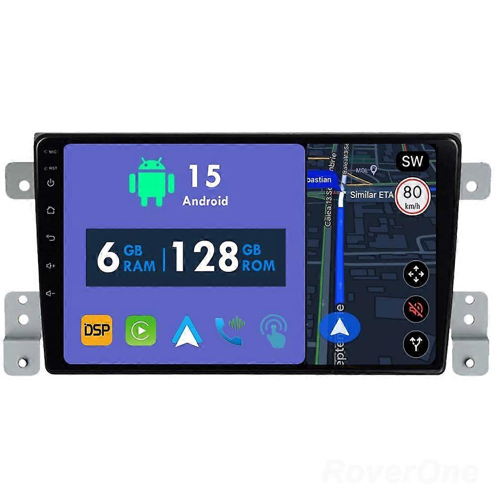 Car Radio 6G+128G CarPlay GPS Navigation Head Unit for Suzuki Grand Vitara 3 2005 - 2015 Android Auto Bluetooth Stereo Touch Screen